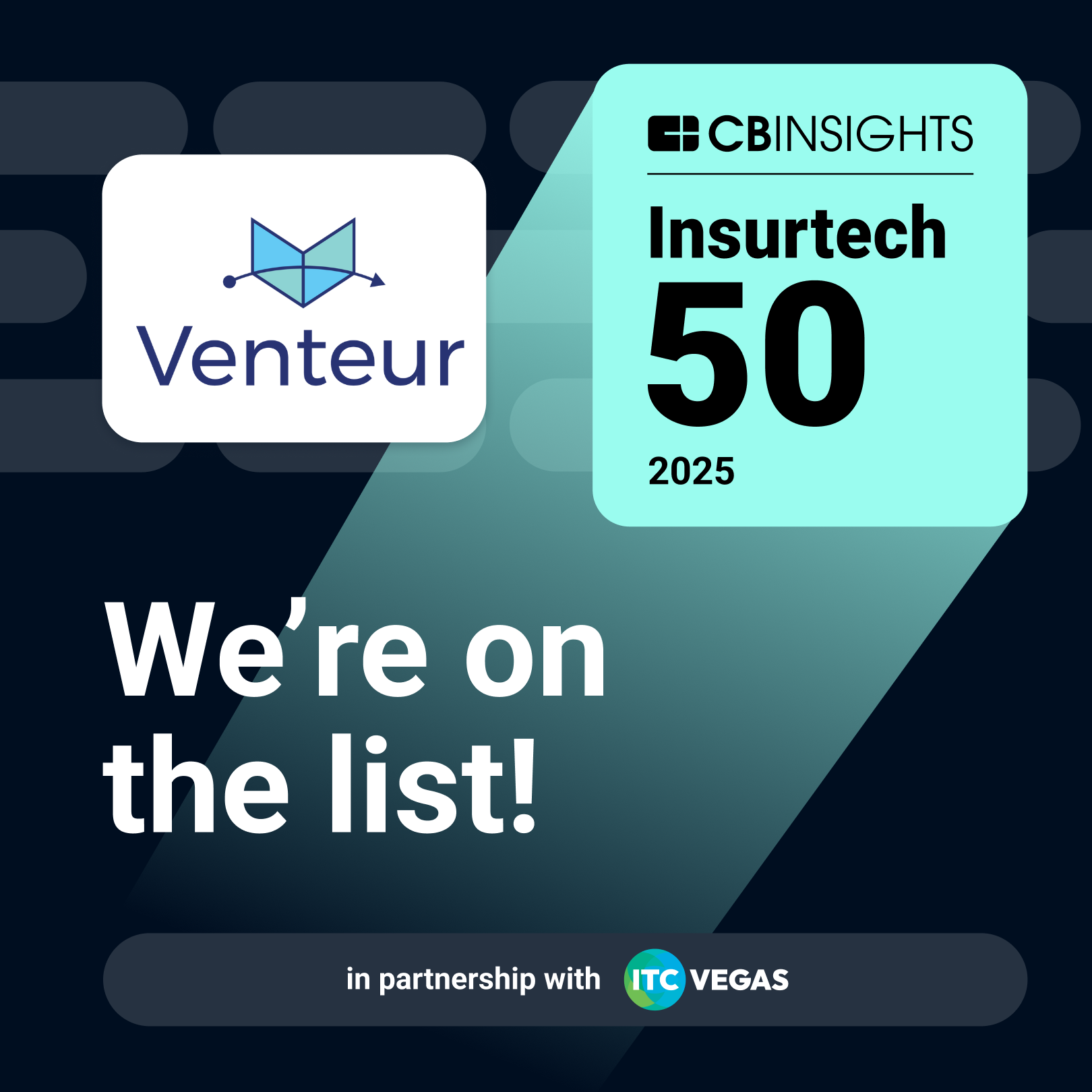 Venteur Named to the 2025 CB Insights List of the 50 Most Innovative Insurtech Startups